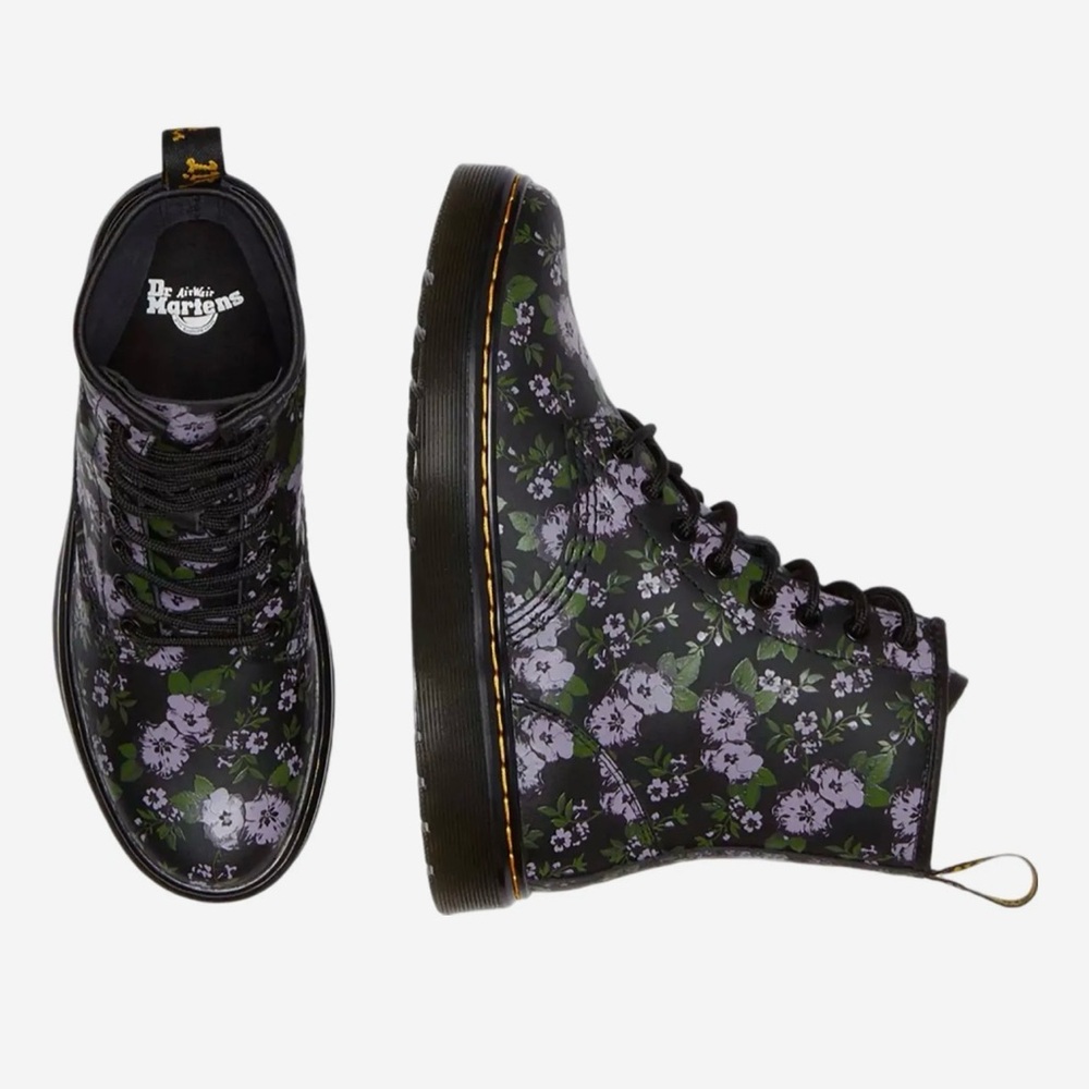 New Dr. Martens Women's Floral Combat Boots